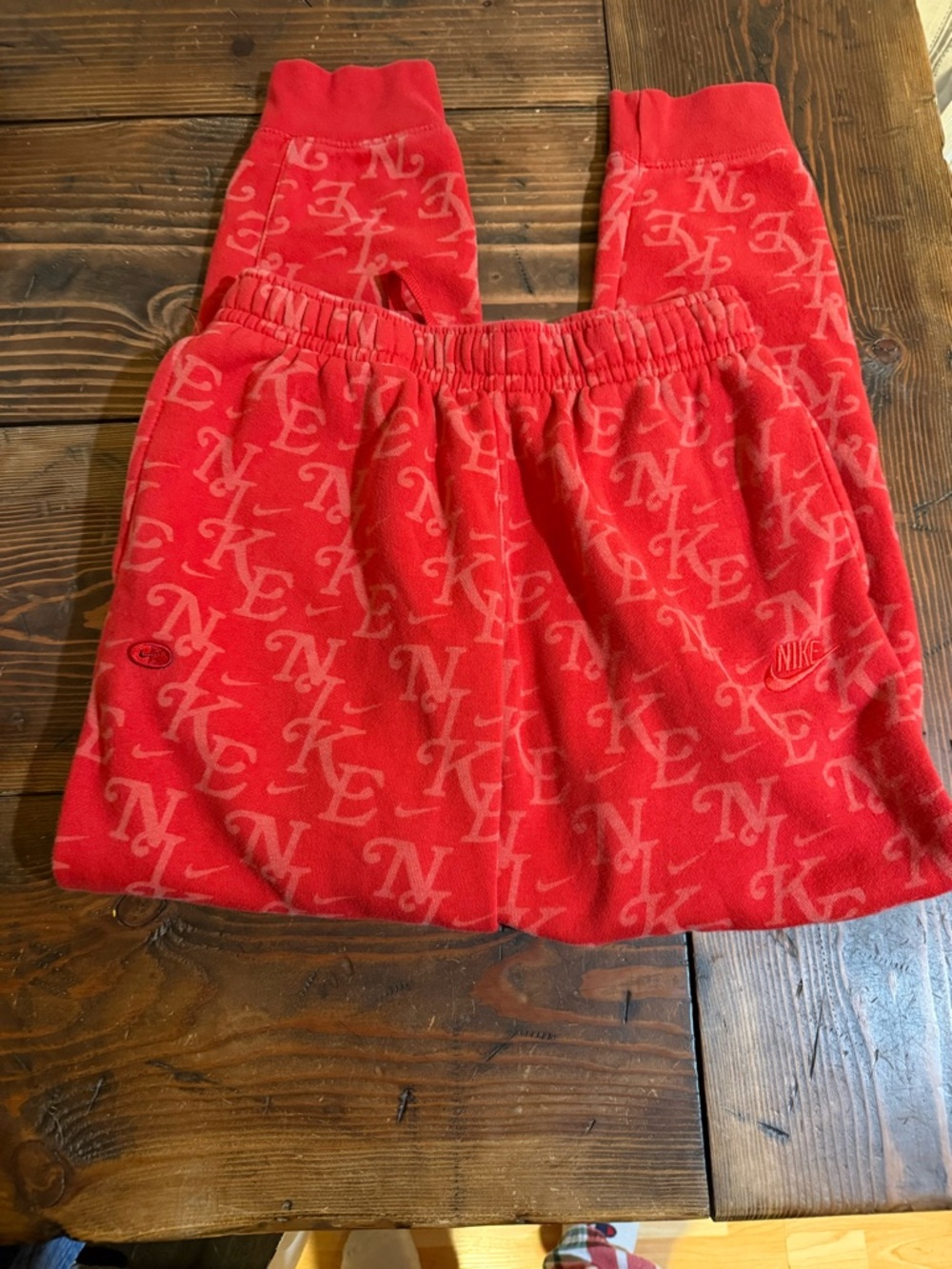 Nike Red Logo Print Jogger Sweatpants